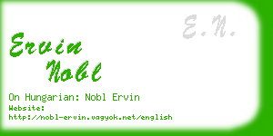 ervin nobl business card